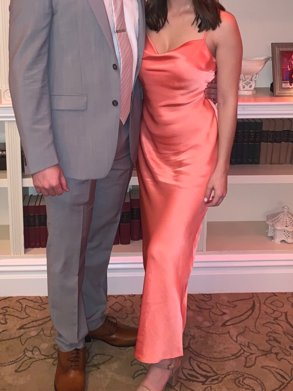 Coral Satin Dress